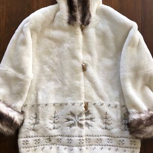 Coat with Hood Coldwater Creek-Heavy Faux Fur